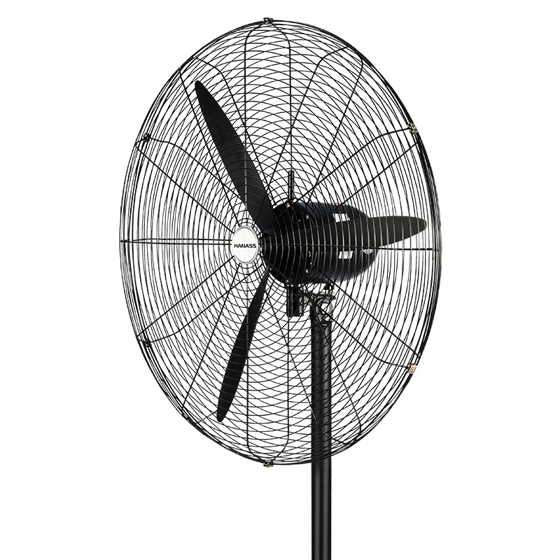 强力风扇(牛角扇)FS-75黑色 大功率3档风力工厂车间商用 大风量自然风牛角工业机械版落地扇