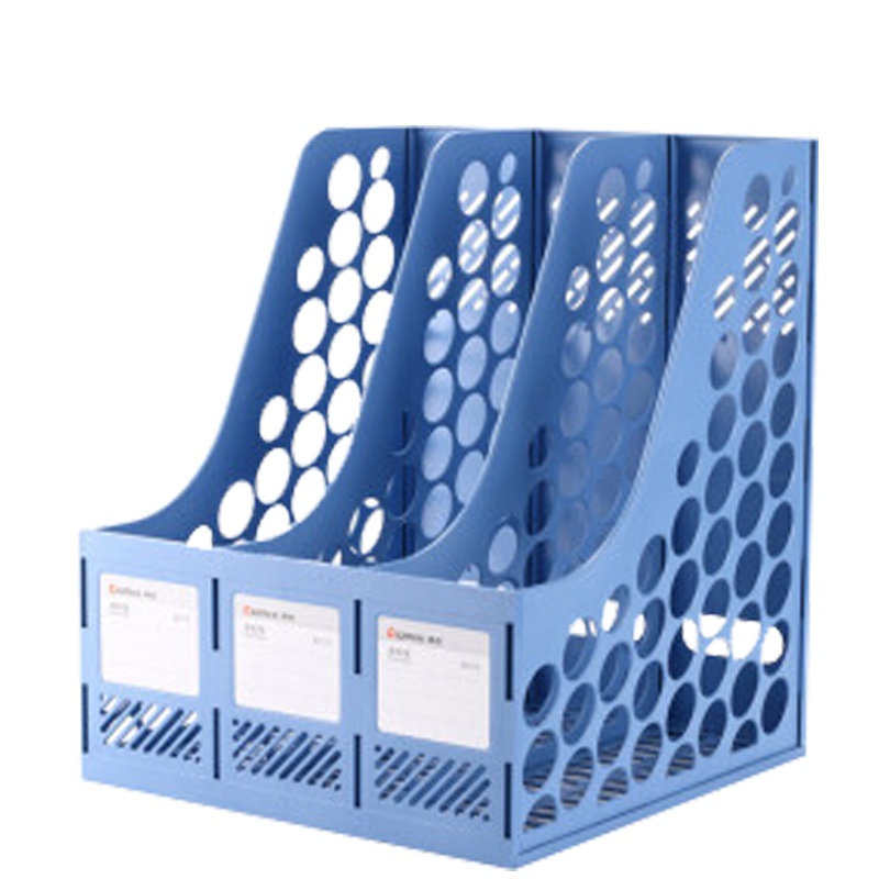 齐心(Comix) B2173 三联文件架 蓝色