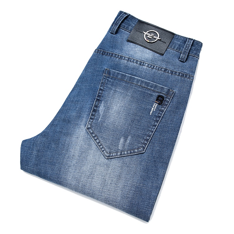 卡帝乐鳄鱼(CARTELO)夏季薄款牛仔短裤男商务直筒宽松中裤5分五分裤7七分裤