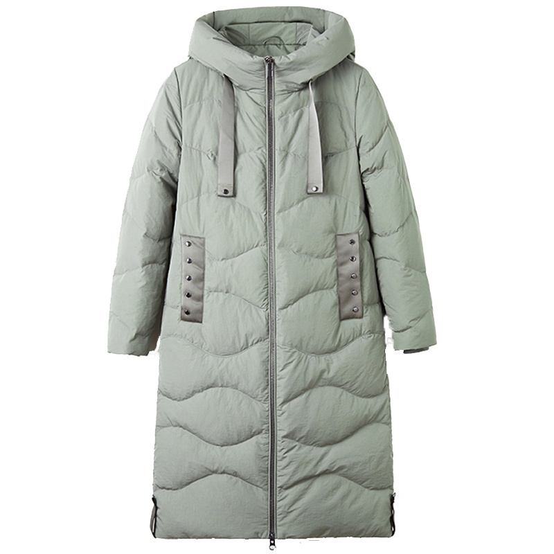 冰洁羽绒服女长款修身显瘦女士时尚冬装外套J80143042V