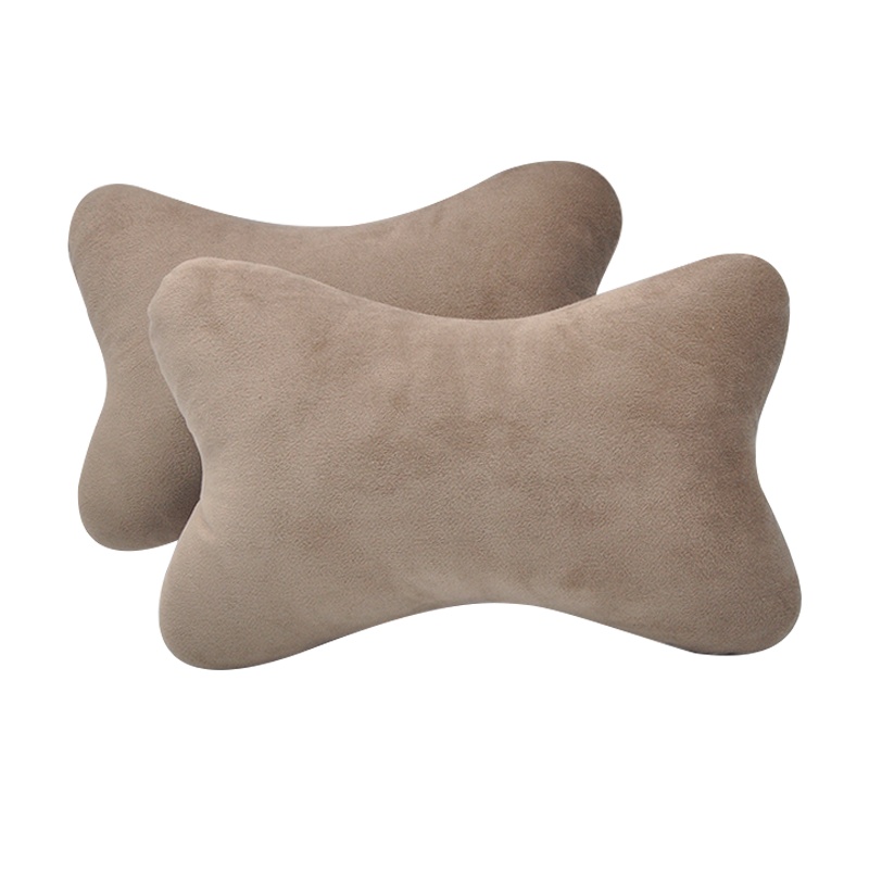 Vieruodis水晶绒汽车头枕柔软绒面车载护颈枕头骨头型车枕通用一对装可拆洗