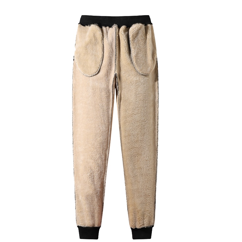 拉夏贝尔旗下LA CHAPELLE HOMME休闲裤男秋冬纯色时尚潮流加绒加厚保暖修身束脚长裤男士青年松紧运动跑步男裤子