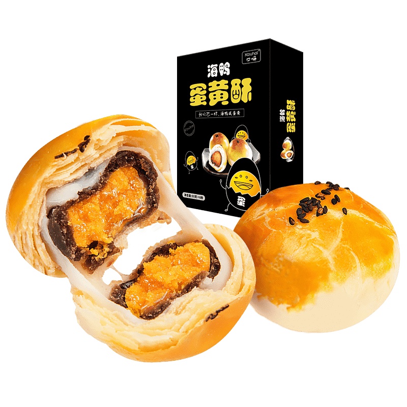 口嗨海鸭蛋黄酥6枚雪媚娘网红糕点早餐点心休闲零食330g