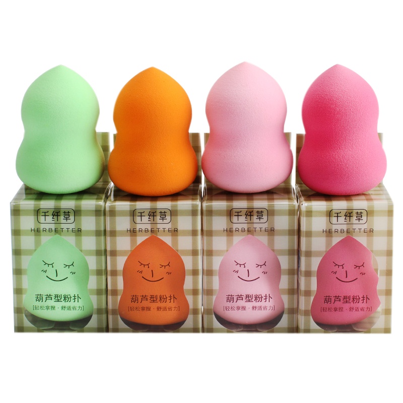 千纤草葫芦型粉扑 1只装(颜色随机)