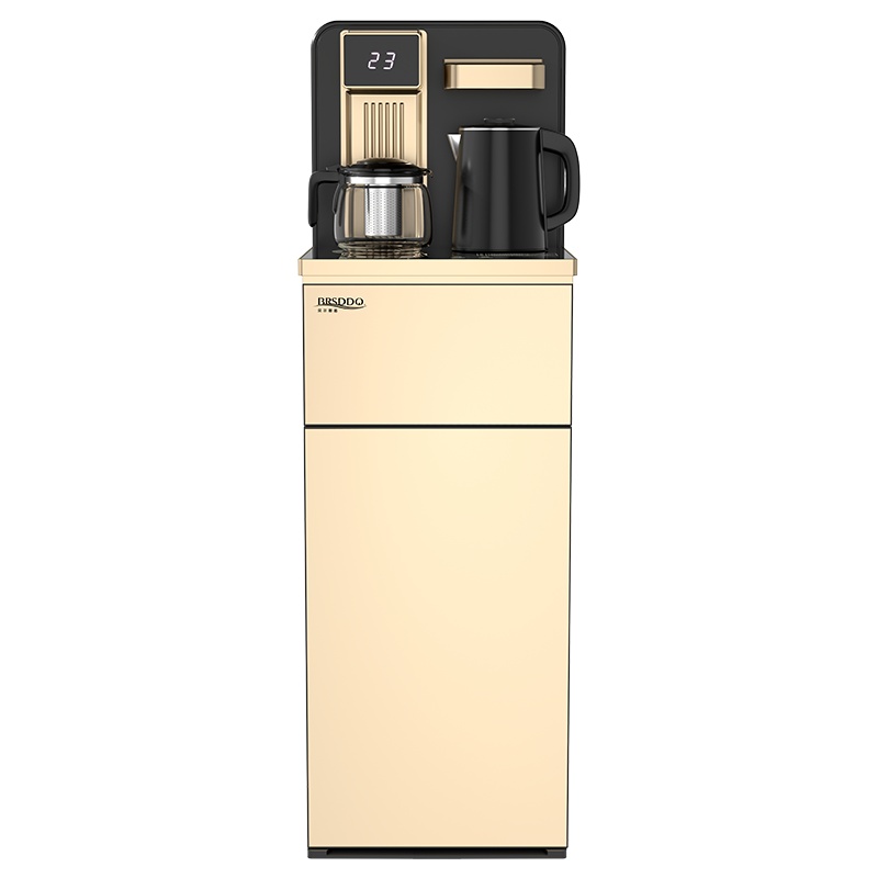 贝尔斯盾(BRSDDQ)饮水机家用立式全自动上水自营桶装水下置式水桶台式办公室BRSD-10-CBJ金色温热型茶吧机