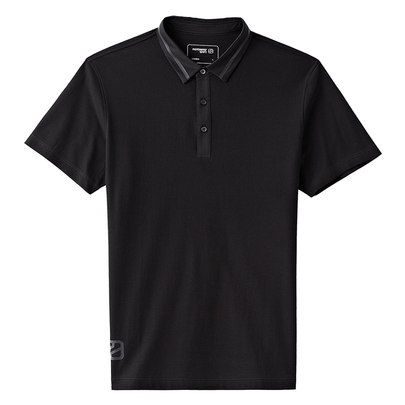 蒙蒂埃莫140'S时尚科技压胶全棉细珠地男士翻领短袖T恤