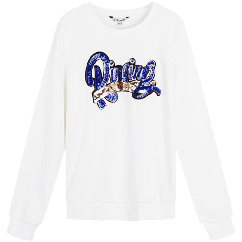 【热卖】拉夏贝尔白色韩版潮学生卫衣女士2019春季新款宽松百搭学院风上衣