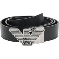 EMPORIO ARMANI 阿玛尼 男士 牛剖层移膜革/聚氨酯针扣/板扣可替换扣头双面腰带 Y4S270 YLP4X