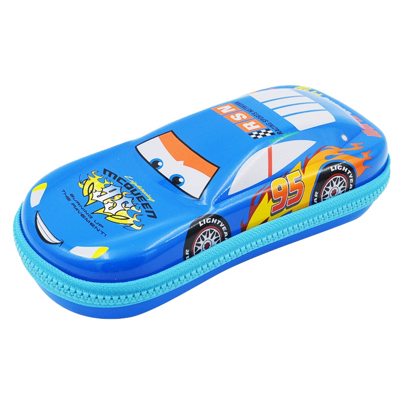 迪士尼汽车总动员学生笔袋3D立体铅笔袋大容量闪电麦昆文具笔袋男 汽车蓝