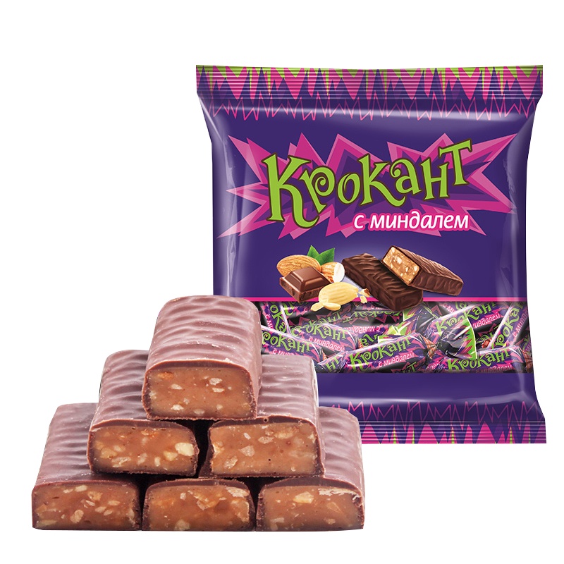 KDV俄罗斯紫皮糖 俄罗斯进口糖果巧克力糖婚庆喜糖扁桃仁夹心糖花生酥牛轧糖 紫皮糖500g(约70颗)一袋装