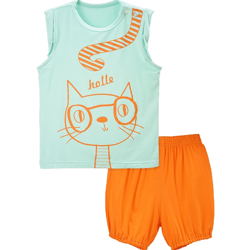 婴姿坊夏季女童休闲百搭小淑女套装 短袖短裤 韩版