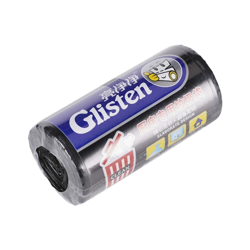 亮净净 一次性黑色家用平口垃圾袋 加厚点断式50*60cm*30pcs*10卷 厨房专用垃圾袋7004