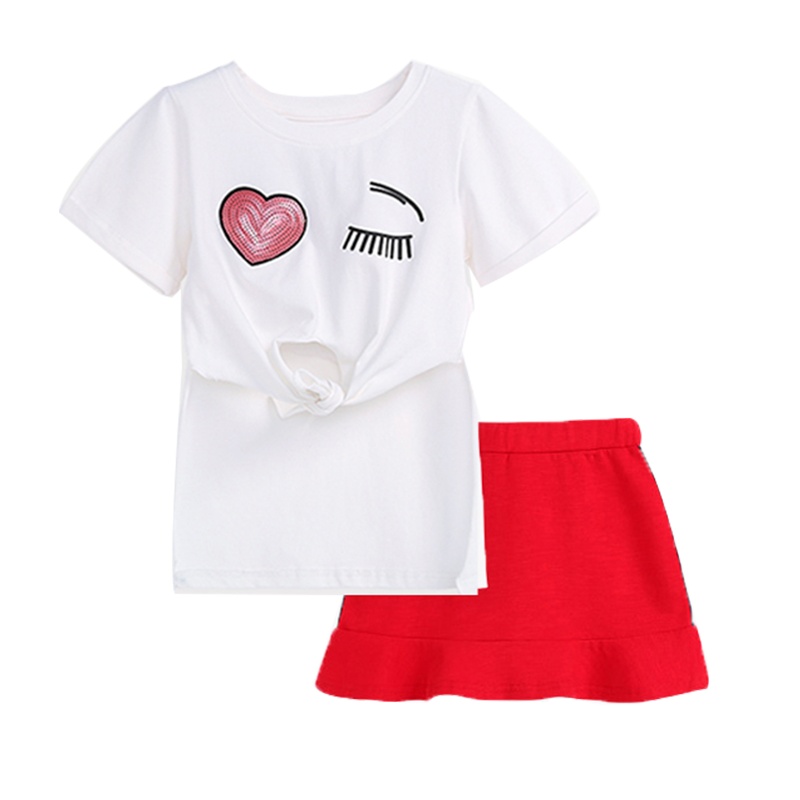 猫人女童网红套装洋气儿童裙短袖纯棉宝宝夏装女孩两件套潮流