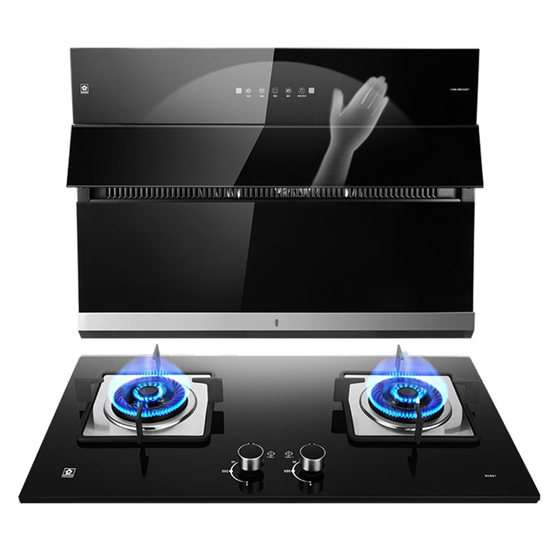 樱花(SAKURA)烟灶套餐 侧吸挥手智控20m³抽油烟机4.5KW定时燃气灶具厨电烟灶套装G301+BDB01天然气