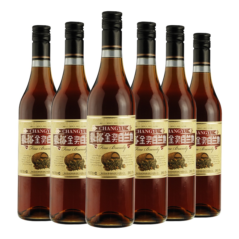 张裕白兰地 金奖白兰地700ml*6瓶 整箱装(非原箱)