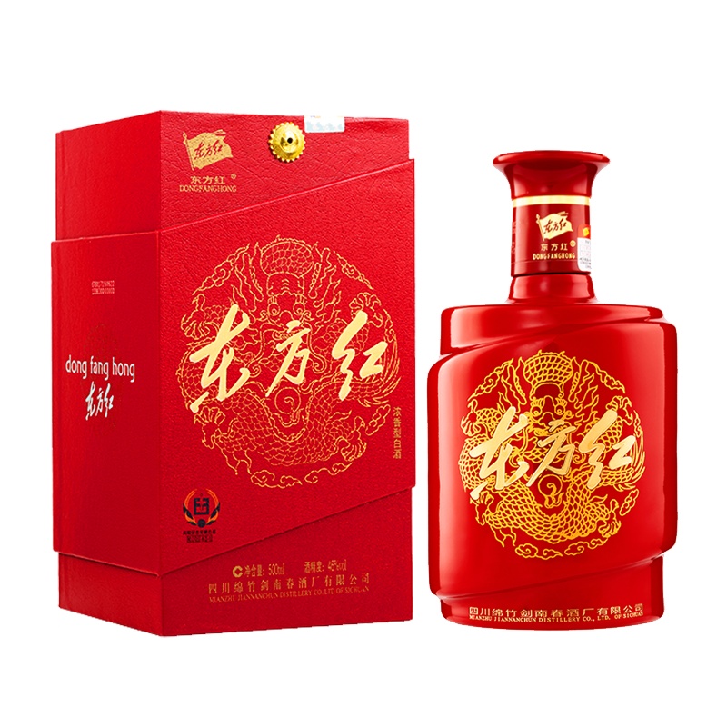 [酒厂自营]剑南春 东方红 46度500mL 1瓶 浓香型白酒 收藏送礼