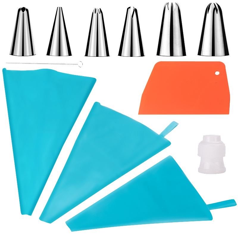 尚烤佳裱花嘴裱花袋烘焙工具蛋糕奶油曲奇食品级硅胶裱花袋裱花嘴刮板套装HB-035