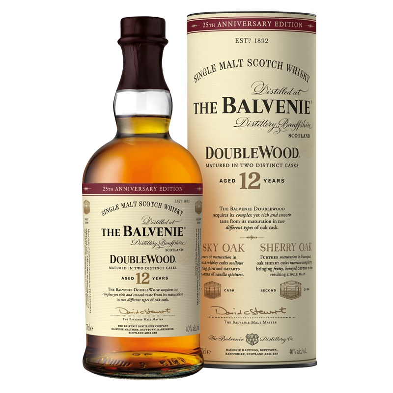 【酒庄直通】洋酒 苏格兰百富（The Balvenie） 12年双桶陈酿 单一纯麦威士忌 700ml*1