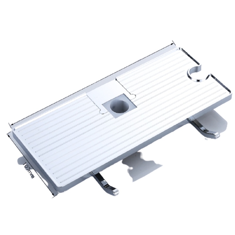 淋浴花洒置物架免打孔浴室升降杆沐浴阿斯卡利托盘挂钩卫生间多功能收纳蓝