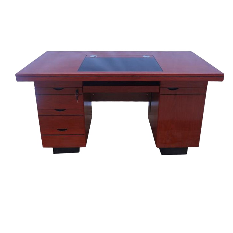 卡里鳄教师办公室办公用桌带靠背办公桌椅KLE—BGZZ76油漆实木办公桌椅