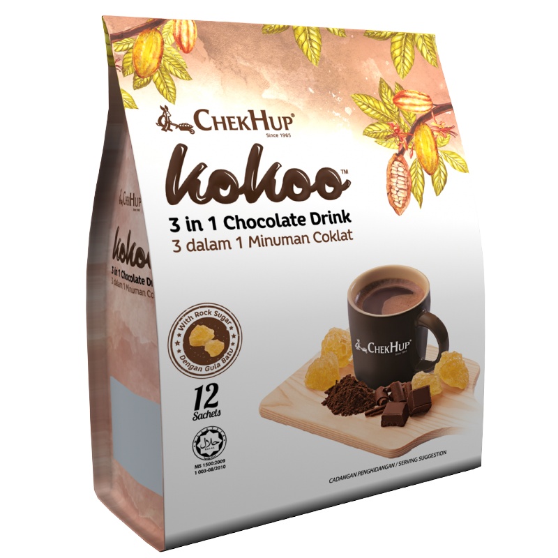马来西亚原装进口 泽合怡保三合一原味巧克力饮品可可粉480g 速溶朱古力热巧克力袋装