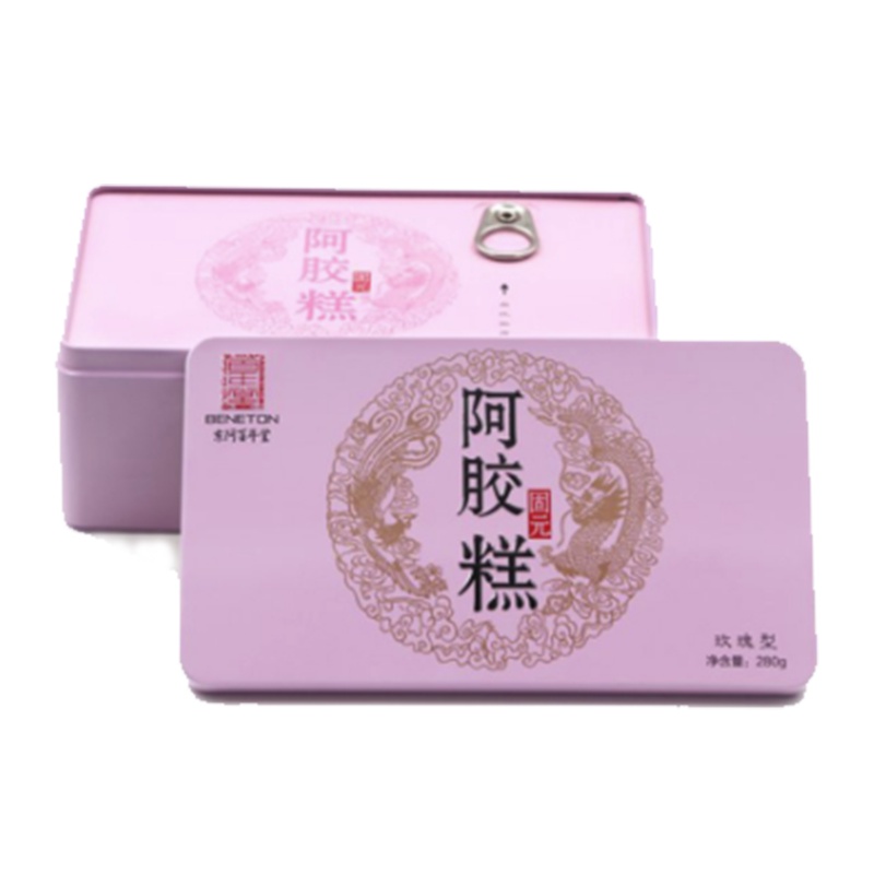 东阿百年堂阿胶糕 玫瑰型血珀天胶固元糕 280g*2盒/提(礼袋)即食阿胶膏组合装560g