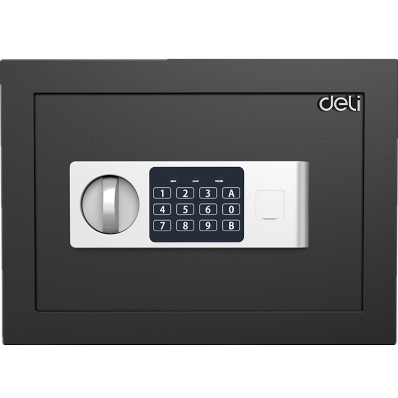 得力(deli) 92619电子密码保险箱 保管箱柜 H250mm(黑色)