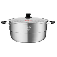 炊大皇(COOKER KING)蒸锅 蒸滋味单层蒸锅 食品级不锈钢大容量 蒸煮同步电磁炉通用28cm