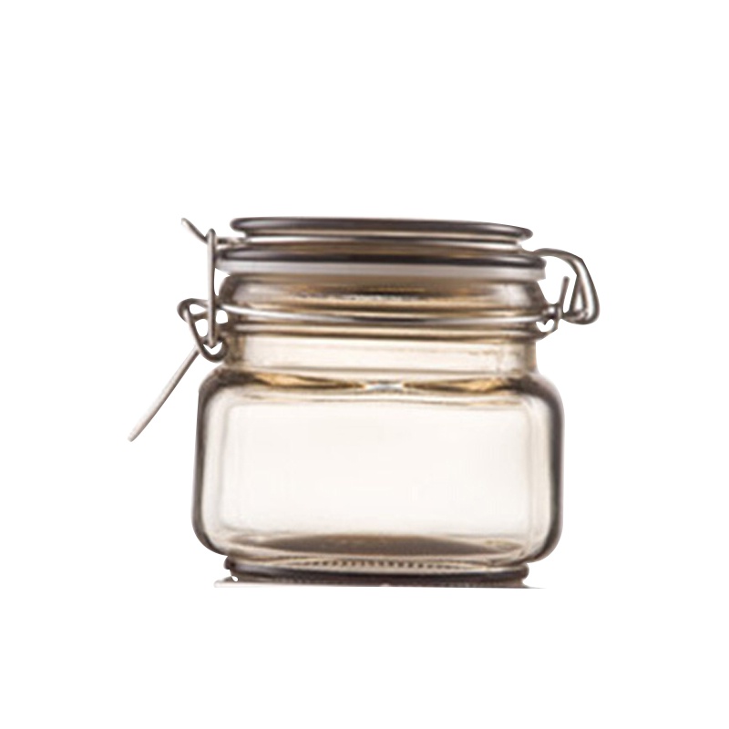 Scybe喜碧 彩色玻璃密封罐玻璃储物罐玻璃瓶蜂蜜瓶酵素奶粉泡酒瓶 贝吉500ML暗金色