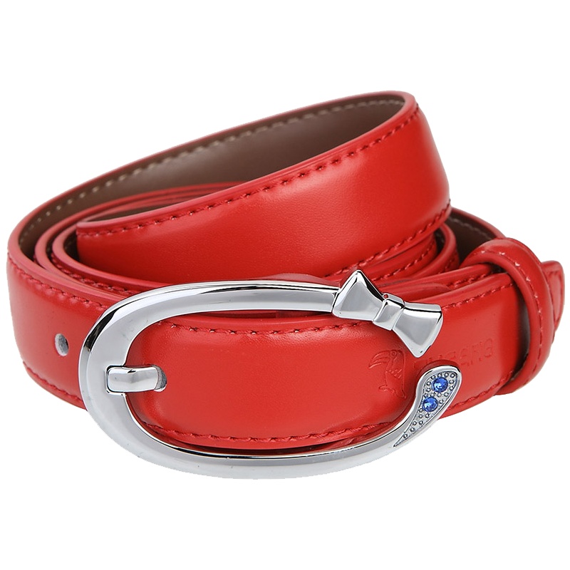 啄木鸟（TUCANO）女士皮带时尚淑女系列针扣牛皮腰带 WDB0821A-88R0 红色