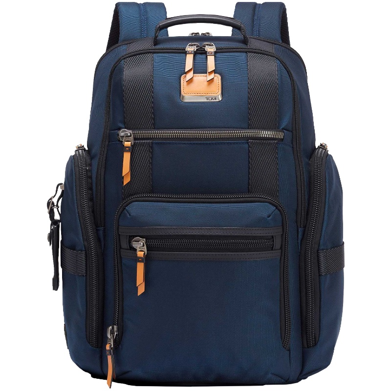 TUMI途明 ALPHA BRAVO系列 环保材质多功能男士双肩背包 侧面防水外袋旅行包 0232389NVYRE-蓝色