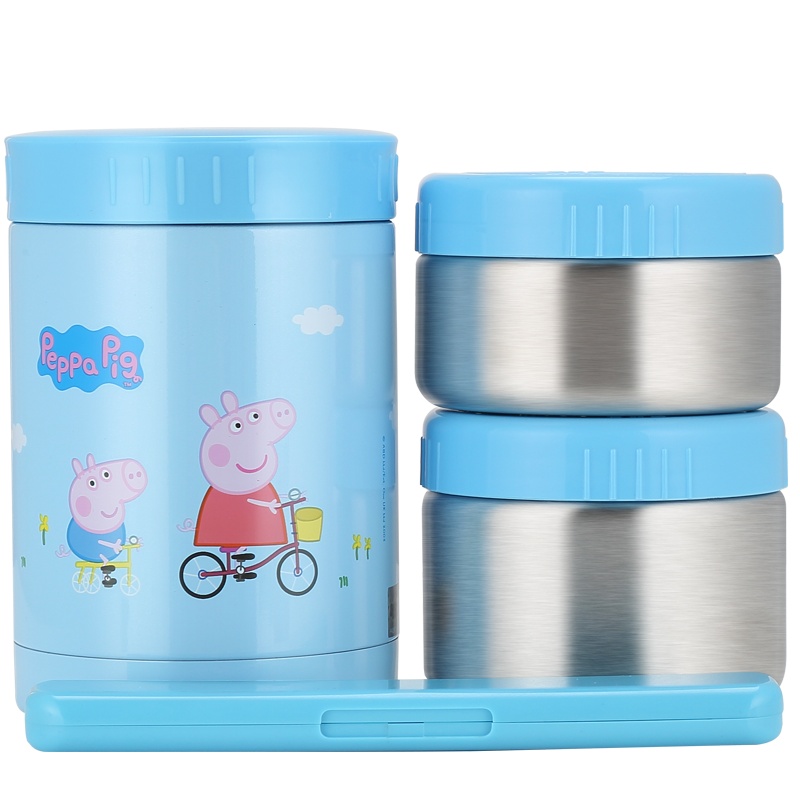日本泰福高(TAFUCO) 小猪佩奇316不锈钢儿童多层保温饭盒 焖烧杯 保温桶 便携多层餐
