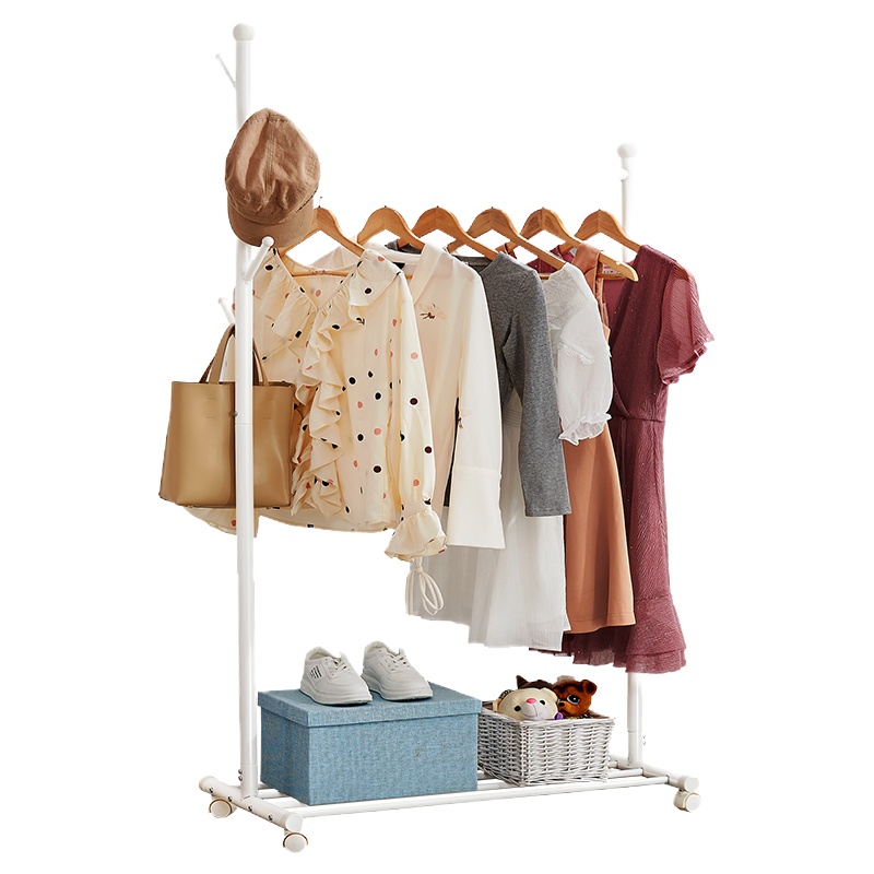 鑫金虎简易晾衣架落地单杆式衣帽架折叠家用晾衣杆卧室衣服架室内挂衣架