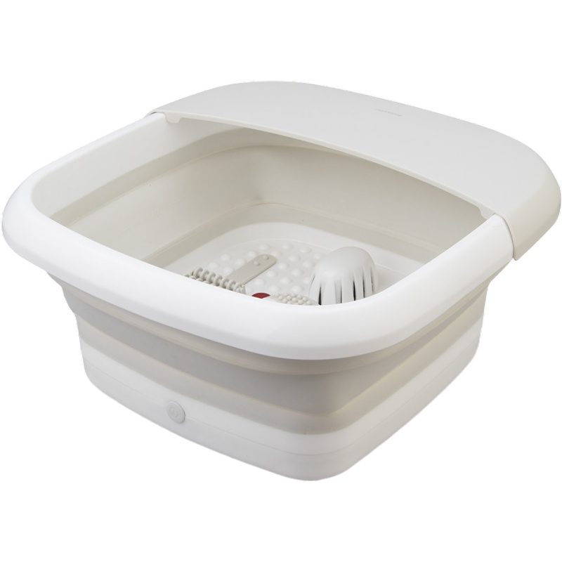 北欧欧慕(nathome)可折叠足浴盆器自动按摩洗脚盆电动加热家用恒温泡脚桶NZY755米色