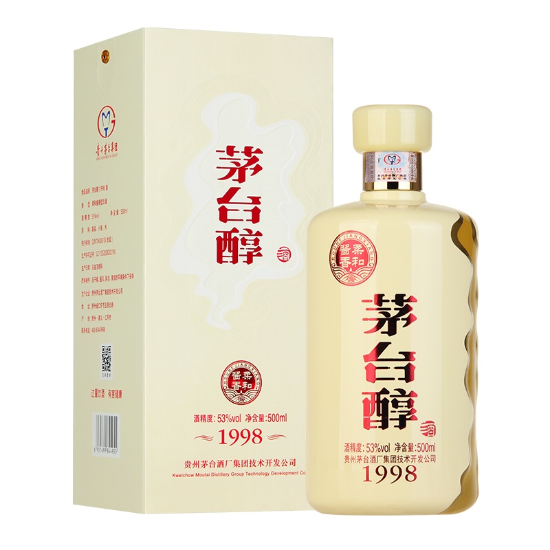 [酒厂直供]茅台醇53度500mL柔和酱香型白酒 茅台醇 1998 单瓶装