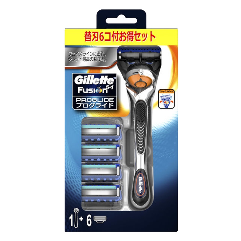 吉列(GILLETTE) 锋隐5致顺 5+1层刀片 手动剃须刀刮胡刀 1个刀架+6个刀头 橙色