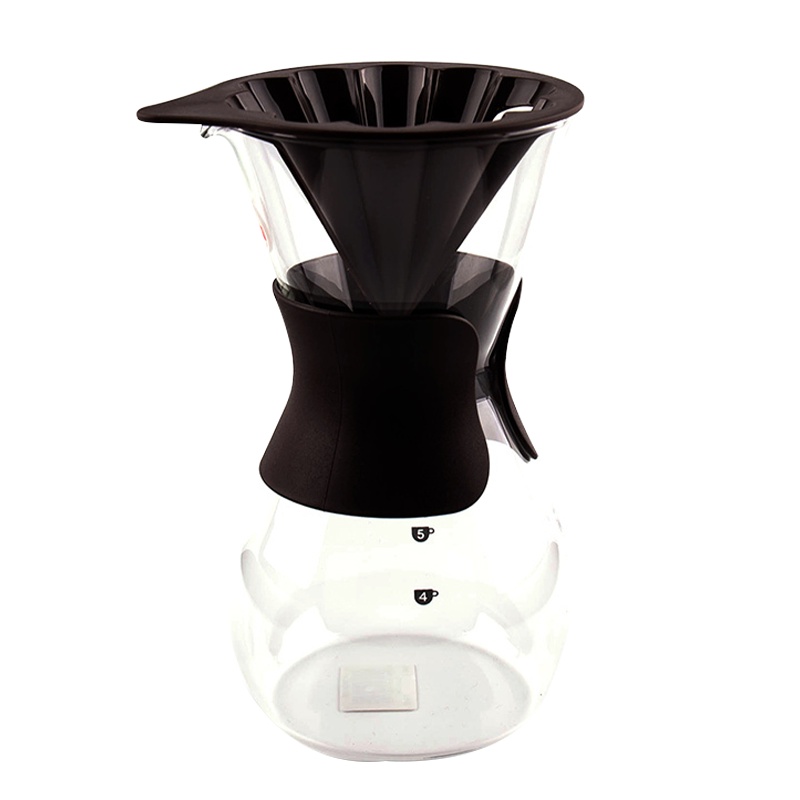 [百年品牌,精致生活,高端耐热玻璃咖啡壶]KT8694-BR怡万家花形滴漏式咖啡壶栗棕