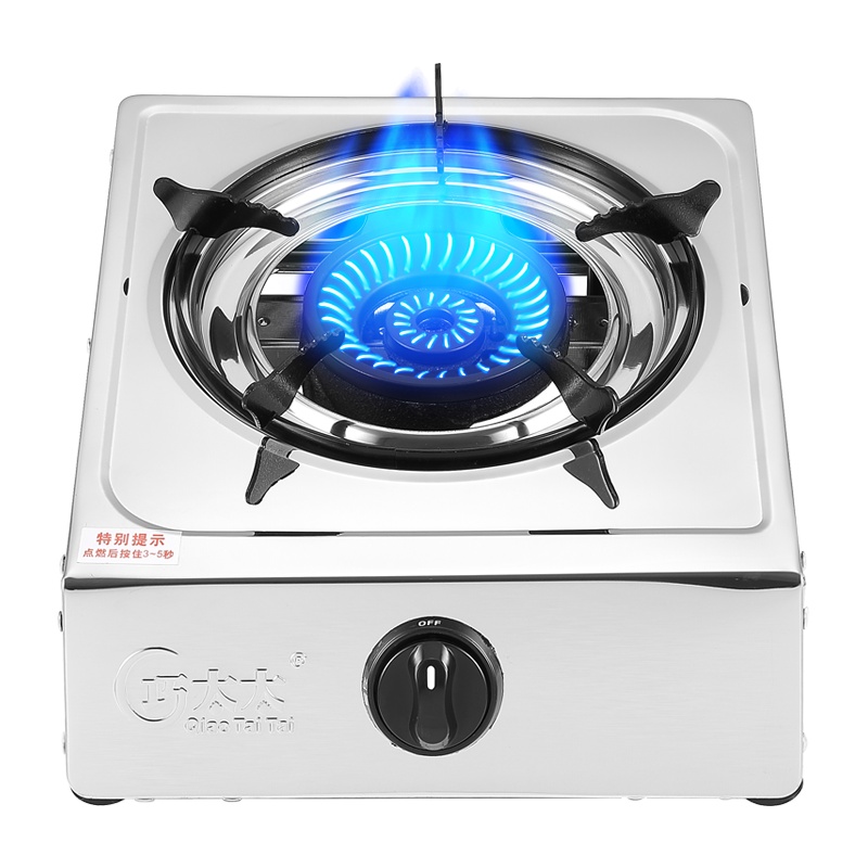 巧太太燃气灶单灶煤气灶台式天然气灶具加厚不锈钢单眼灶具大火力爆炒猛火灶熄火保护家用节能灶E5113液化气