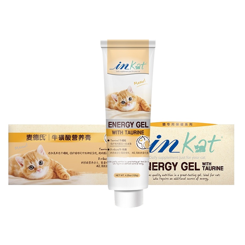 麦德氏IN-Kat牛磺酸营养膏120g猫用营养膏剂增加爱宠机体能量营养补给快乐成长