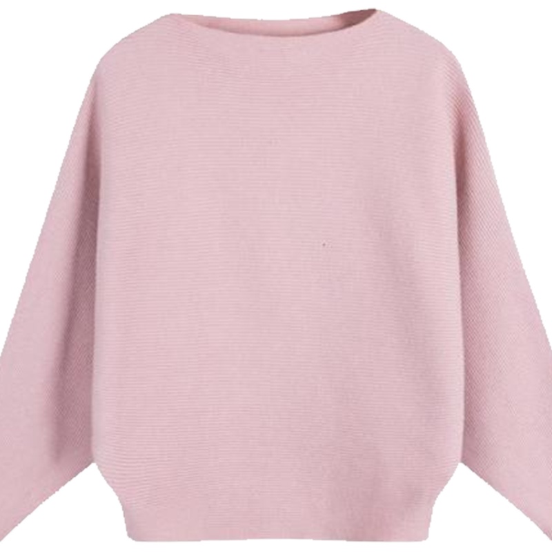 【热卖】蝙蝠袖针织衫女2018春秋新款毛衣百搭宽松小个子套头短款外穿长袖20011820