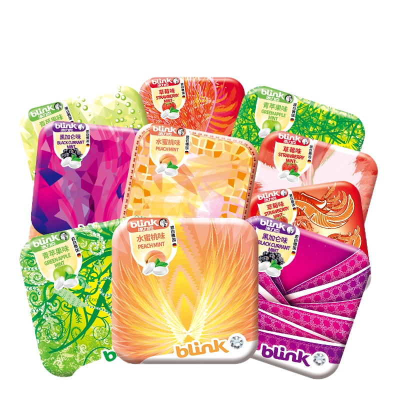 冰力克(Blink)果粉薄荷糖 15g*3罐 水果味清新口气无糖薄荷糖德国进口 口味随机ZX