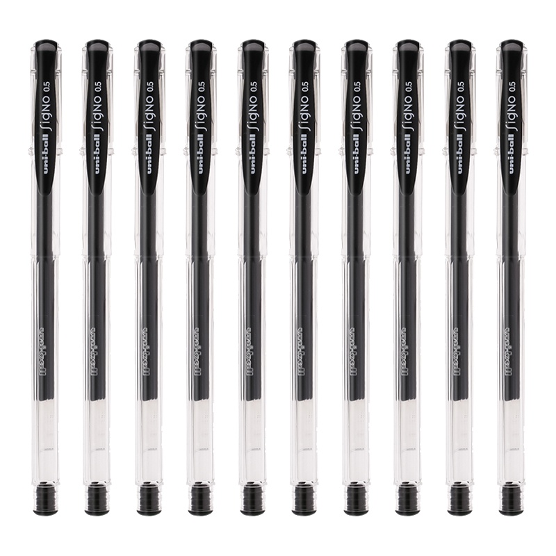 三菱(uni)UM-100中性笔 10支/盒 0.5mm签字笔 UMR-5替芯水笔 水性笔 签名笔 办公文具用品