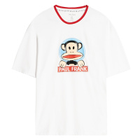 Paul Frank/大嘴猴2019夏季新款短袖T恤男白色韩版经典LOGO印花潮