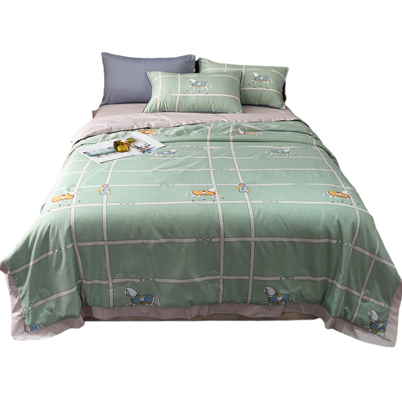 绘窝（HuiWo）家纺 欧式奢华天丝水洗大豆纤维被夏被夏凉被双人空调被春秋薄被子1.8米床被芯1.5米花边被子