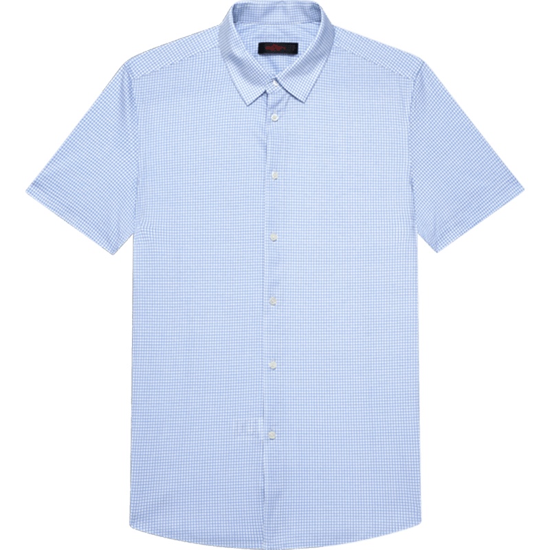 柒牌男装休闲针织短袖格子翻领衬衫男士夏季休闲痞帅丝光棉打底衫