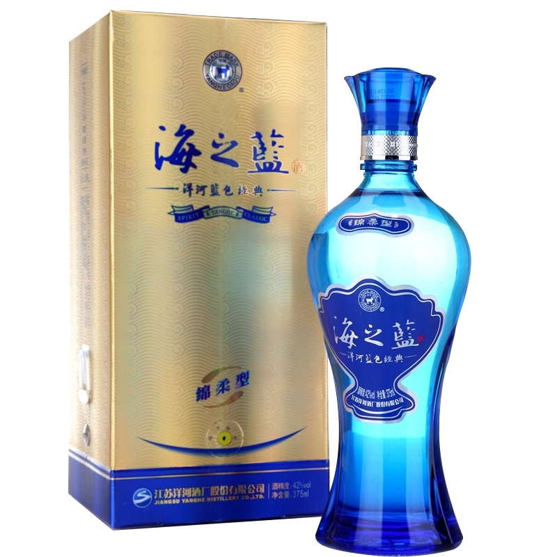 洋河(YangHe)蓝色经典海之蓝 42度375ml单瓶装浓香型白酒(新老包装随机发货)