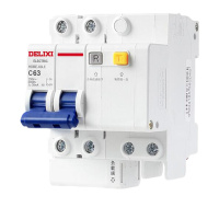 德力西 HDBE63LE2C63 空气开关带漏保小型漏电保护断路器 2P63A (单位:个)
