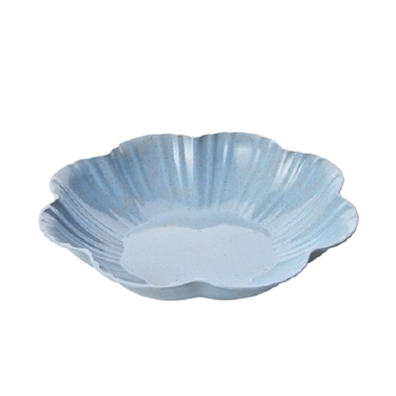 小号淡蓝 欧式家用水果盘客厅茶几麦秸秆糖果盘干果盘办公室零食盘瓜果盘子