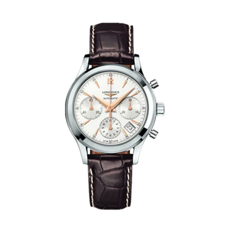 浪琴(LONGINES)瑞士手表 经典复古系列机械男表L2.750.4.76.2白盘41mm
