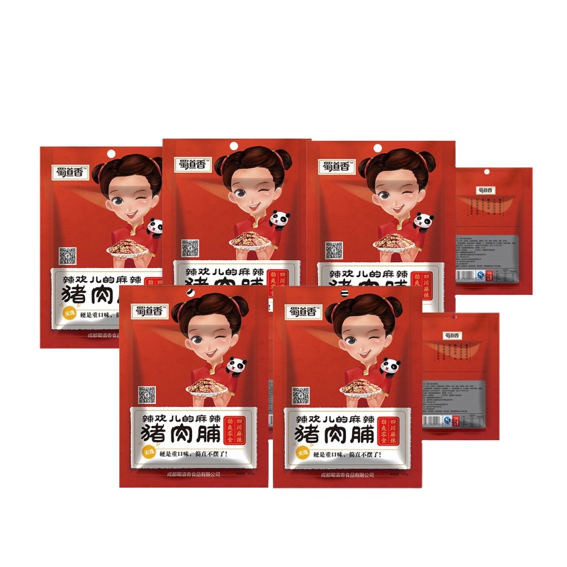 蜀道香 麻辣猪肉脯100g*5袋 休闲零食麻辣